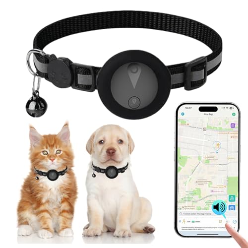 Collare GPS per Gatti Compatibile con Sistemi iOS e Android GPS per Cani Riproduzione Della Cronologia dei Tracciati (7 giorni) Localizzatore GPS Cani Tracciamento Impermeabile (IP67) - Nero