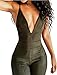 Sedrinuo Women's Top Cross Backless Jumpsuit,Army Green,Small