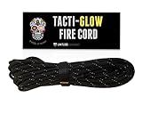 Limitless Equipment Firecord Cordage : MIL-SPEC 550 Paracord with Flammable Tinder core. Unique Tear Resistant Reflective TACTI - Glow Finish. 25 Foot