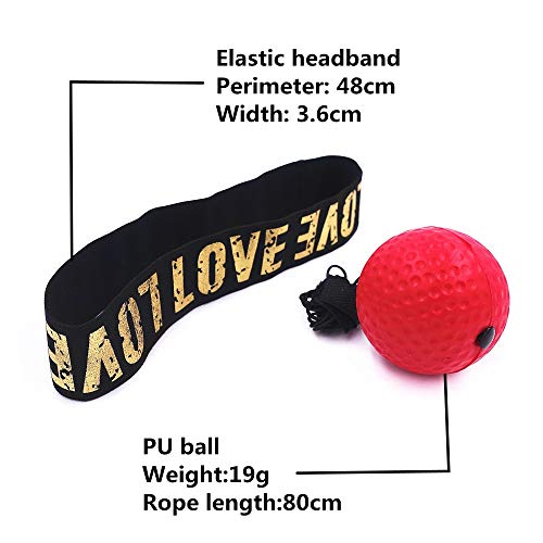 REFURBISHHOUSE Boxing Reflex Speed Punch Ball Sanda Boxer Raising Reaction Force Hand Eye Training Set Stress Reaction Ball red - Thumbnail 3