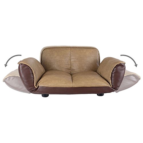 FrontPet Dog Couch/Leather Dog Bed/Reclining Pet Sofa with Stylish