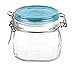 Bormioli Rocco Fido Square Jar with Blue Lid, 0.5 Liter