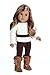 Wild Cat - 4 Piece 18 inch Doll Outfit - Faux Fur Vest, Boots, Brown Pants and Ivory Blouse - (Doll Not Included)