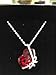 QOF ''Red Heart of The Ocean Bowtie Pendant Necklace with Swarovski Crystal