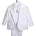 Dressy Daisy Baby Boy' 5 Pcs Set Formal Tuxedo Suits No Tail Wedding Christening Outfits Size 12 Months White