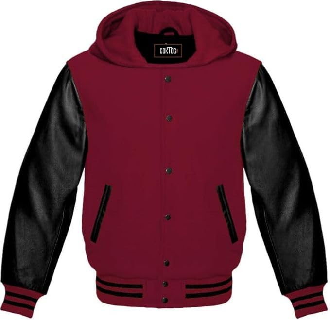 GOKTOG Hooded Varsity Jacket Women, Baseball