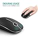 Jelly Comb 2.4G Slim Wireless Mouse with Nano Receiver, Less Noise, Portable Mobile Optical Mice for Notebook, PC, Laptop, Computer, Macbook - Black and Silver
