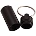 UINKE Portable Colorful Metal Aluminum Hermetic Pill Box Outdoor Waterproof Small Pill Case Keychain Container,Black