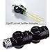 E26 Light Socket to Plug Adapter, 2 Pack Heat-Resistant 2/3 Prong Light Socket Outlet Light Bulb Plug Adapter, Polarized Light Socket Adapter Splitter Converter for Garage Porch (1, Black)