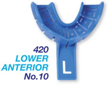 Premium Plus Dental Disposable Impression Trays with Rim Lock Lower Anterioir 100's, 420