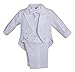 Baby Boys Formal White Poly Cotton 5 Piece Classic Suit Set with Tail - 3M