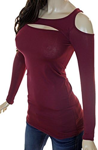 Cold Open Shoulder Cutout Peekaboo Lightweight Cotton New Top Reg & Plus Size