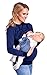 Happy Mama. Womens Nursing Hoodie Breastfeeding Sweatshirt Top Maternity. 272p (Navy, US 8, L)