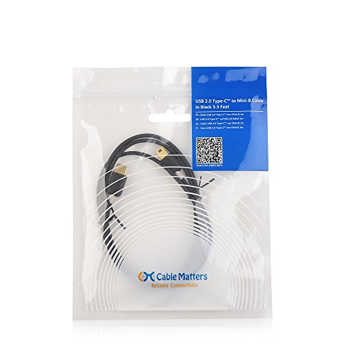 Cable Matters USB 2.0 Type C (USB-C) to Mini B (Mini USB) Cable in Black 3.3 Feet
