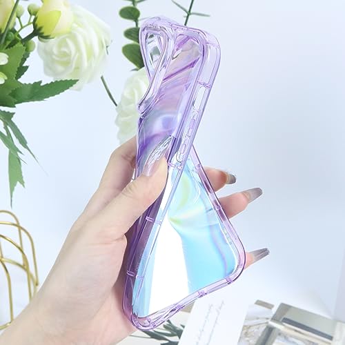 TODXARZC Water Ripple Pattern Case for iPhone 15 Pro Max Case Clear Curly Wave Frame 3D Soft TPU Shockproof Wavy Shape Phone Case for iPhone 15 Pro Max Ultra for Women Girls 6.7
