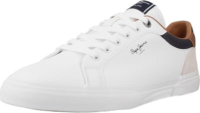 PMS30839 Zapatillas para Hombres, en Color Blanco, cómodas, Cordones y Piso de Goma Antideslizante Hombre Zapatillas Blanco 45