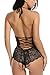 Avidlove Women Sexy Lingerie Teddy One Piece Lace Halter Babydoll Bodysuit Black S