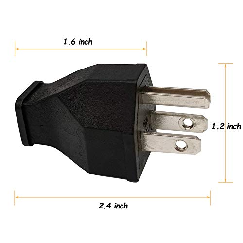 Straight Blade Plug 15 Amp 125 Volt, Grounding 3Wire Male Extension