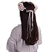 Flower Headband Pink Hair Wreath Floral Flower Crown Bridal Headpiece with Ribbon