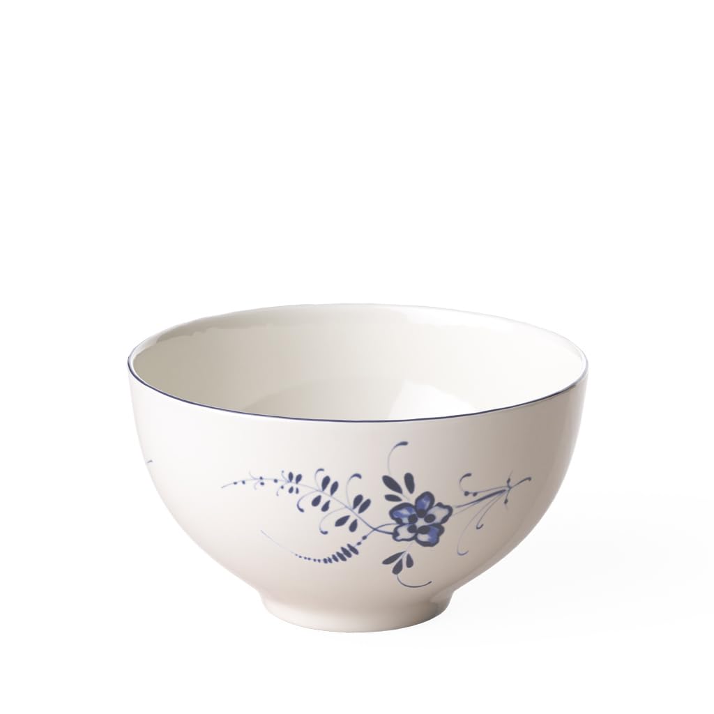 Villeroy & Boch 1023411906 Old Lu x Embourg Bowl, 13 cm, Premium Porcelain, White/Blue