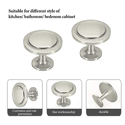 SUNRIVER 30Packs Kitchen Cup Pulls, 15 Pcs Brushed Nickel Bin