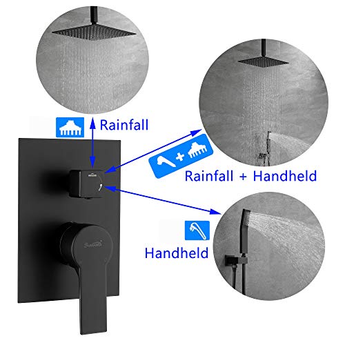 Ceiling Mounted Rain Shower System, SHAMANDA Luxury Brass Shower Faucet