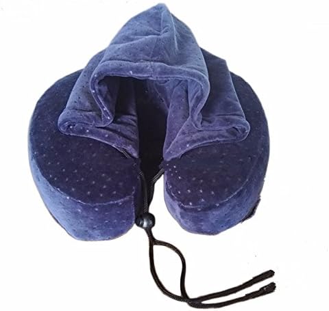 Ergonomic Travel Pillow With Hoodie/Slow Rebound Memory Foam Neck Pillow With Cap And Handle Box/ Easy Carry/Travel Pillow{{BUNDLE BONUS EYE MASK A $14.99 VALUE WITH PURCHASE }}