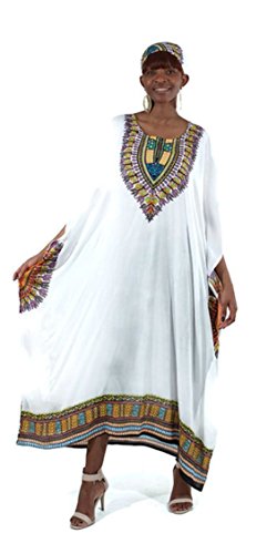 One Size Traditional Kaftan Caftan - Many Colors Available (White)