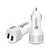 Quick Charge3.0 Car Charger,iKits 30W Rapid Dual USB Car Charge Adapter, 5V/2.4A+QC3.0 USB Port Compatible with Galaxy S9/S8/Edge/Note,HTC10,LG,Smart Port Compatible with iPhone X/8,iPad Pro/Air &More