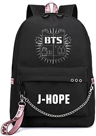 BTS Backpack 3Colors V JIN JIMIN SUGA JUNG KOOK RM Schoolbag (black, J-HOPE)