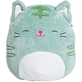 Squishmallow Kellytoy 8 Inch Chase The Mint Cat - Super Soft Plush Toy Animal Pillow Pal Buddy