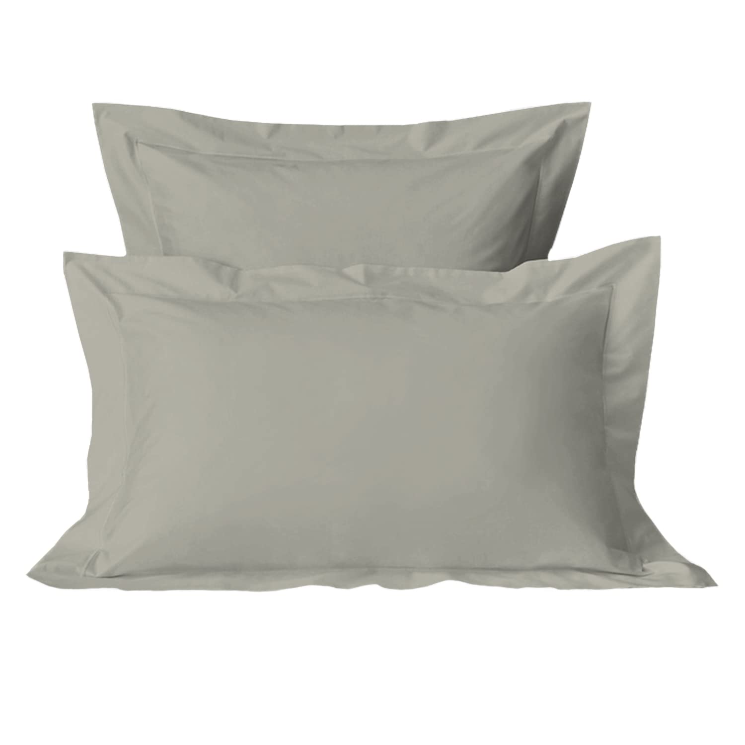 Pizuna Luxurious Cotton Standard Pillowcases 2 Pack Silver 50x75cm, 800 Thread Count Long Staple Combed Cotton Pillow Cover, Crisp Sateen Weave Oxford Pillow Cases (Luxury Pillowcase 2 PC)