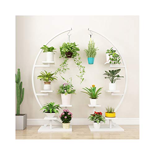 AISUNDY Plant Stand Indoor, Half Moon Plant Shelf Stand Multiple Tiered