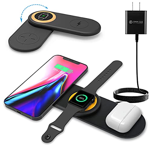 Wireless Charging Station 3 in 1 Fast Wireless Charger for iPhone 12/12