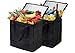 NZ Home Insulated Cooler Bag and Food Warmer (Medium, 2 pack) for Food Delivery & Grocery Shopping with Zippered Top, Black