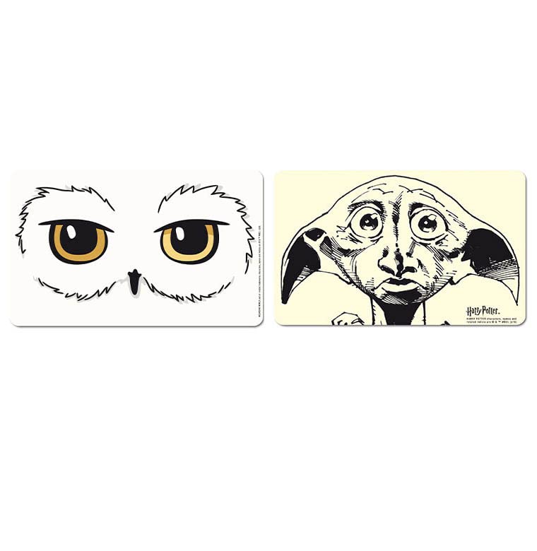Logoshirt® Harry Potter Breakfast Board I Hedwig - Dobby I Cutting Board I 23x14cm I Set of 2 I Dishwasher Safe & Heat Resistant I Licensed Original Design