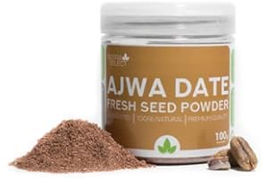 Fresh Ajwa Date Seed Powder – Unroasted – 100g – All Natural Nutrition Powder – (Vegan/Non-GMO/Gluten Free) New Packaging May