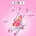 WonderPlay Doll Stroller with Baby Doll Foldable Umbrella Doll Strollers with Swivel Wheels Handles for Toddlers Kids