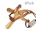 Ymkf Sqqr 4 Pack Hand-Carved Wooden slingshots with Great Handle Holds - Each Sling Shot is Hand Made and has a Burned Wood Look!
