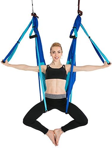 decaden Yoga Swing Set Yoga Hammock Indoor Reversal Aerial Fitness Hammock with Antigravity Ceiling Hanging Yoga Sling for Beginners & Kids