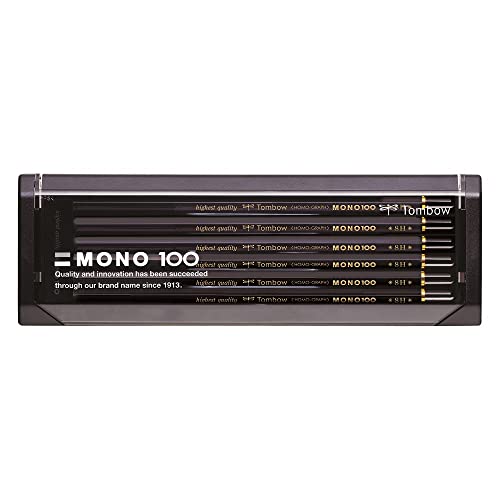 トンボ鉛筆 高級鉛筆 8H MONO 100 (超微粒子が凝縮した高密度構造) 製図・デッサン 1ダース MONO-1008H