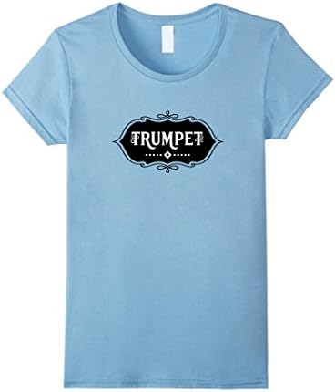 Women's Trumpet Emblem Musical Ins Emblem Musical Instrument T Shirt Medium Baby Blue