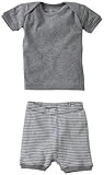 Burt's Bees Baby Unisex Baby Essentials Solid Tee/Striped Shorts (Baby)-Heather