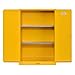 Sandusky Lee SC450F Yellow Steel Safety Cabinet for Flammable Liquids, 2 Shelves, 2 Door Manual Close, 45 Gallon Capacity, 65