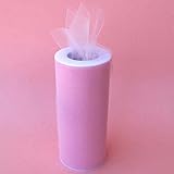 Gifts International Tulle Fabric Spool/Roll 6-Inch X 25 yards (75-Feet), Pink (22)