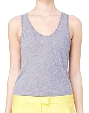 Toniani Soft Petite Striped Racerback Pocket Tank Top