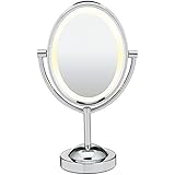 Conair Double-Sided Lighted Makeup Mirror - Lighted Vanity Mirror; 1x/7x magnification; Polished Chrome Finish