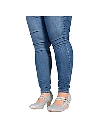 Zapatos de tacón ancho Mary Jane para mujer (ancho verdadero)