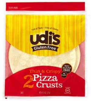 Udi's Gluten-Free Foods Pizza Crusts (Frozen - 1 Unit) pack of 4