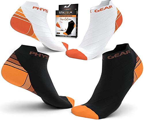 image for Physix Gear Sport Compression Running Socks Men & Women - Best Low Cut
